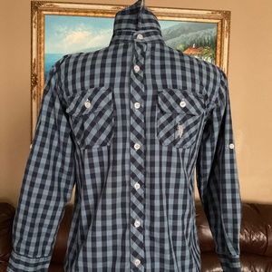 U.S. Polo Assn. Boys Fit Stripe Print Long Sleeves Sport Shirt